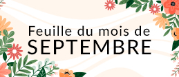 Septembre 2026 – Feuille du mois